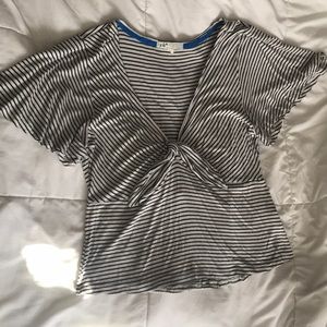 Jolt striped short sleeve tee with tie top